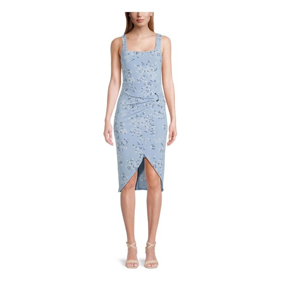 No Boundaries Dresses & Skirts - No Boundaries Sleeveless Midi Blue & White Floral Wrap Dress Womens 2XL NEW